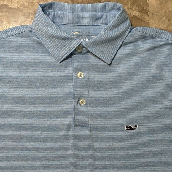 Vineyard Vines Polo Shirt Mens Small Blue On The Go Sankaty OTG Golf Stretch - Picture 1 of 9